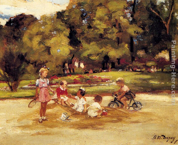 Children Playing In A Park painting - Paul Michel Dupuy Children Playing In A Park art painting